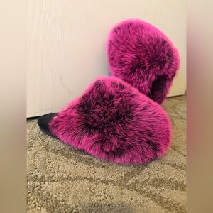 Puff ball slippers